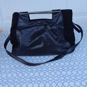 Halston Heritage Black Leather Shoulder Bag